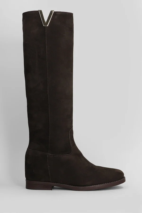 In Dark Brown Suede