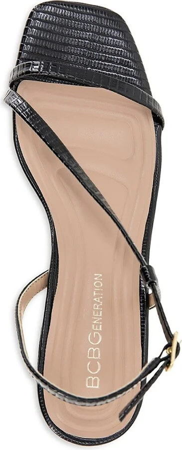 Inaya 50MM Crocodile-Embossed Faux Leather Kitten-Heel Sandals - Image 6