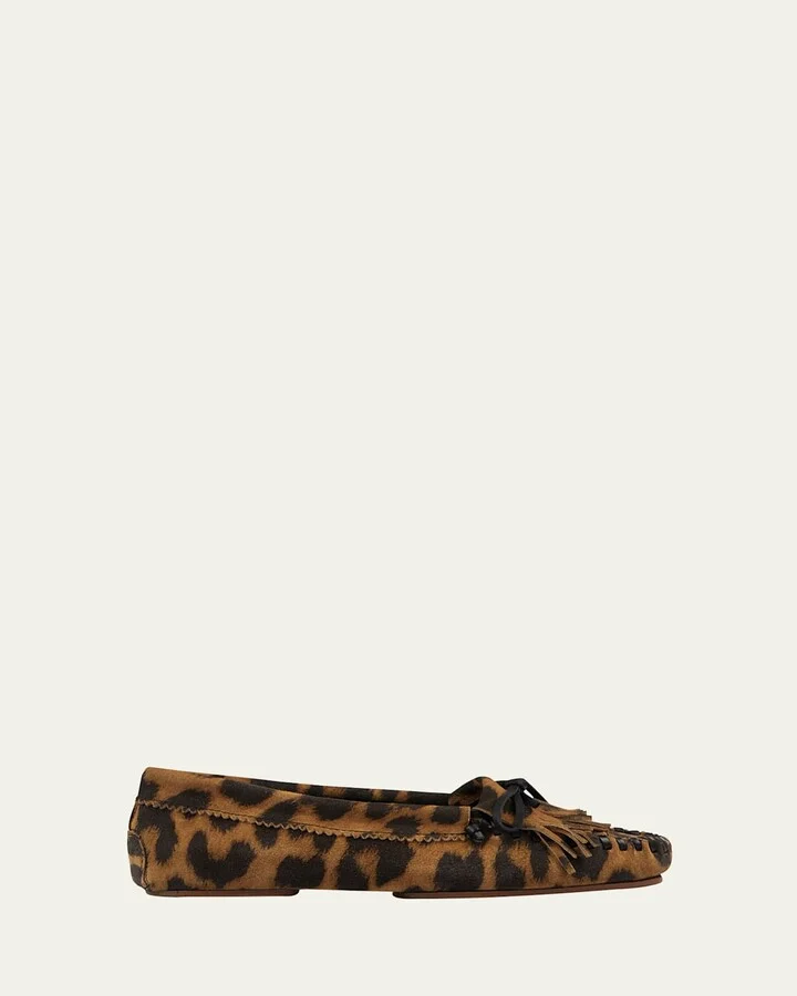 Indiana Leopard Fringe Mocassin Loafers