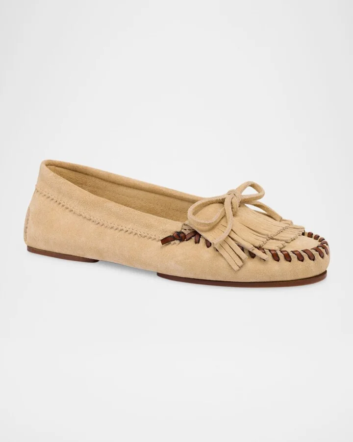 Indiana Suede Fringe Mocassin Loafers - Image 4