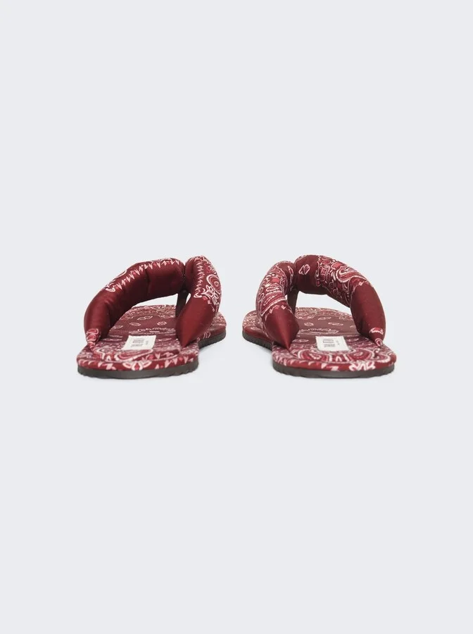 Indie Bandana Print Flat Thong Sandal Cherry Red