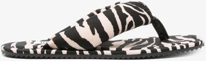 Indie Zebra Print Flat Thong Sandals