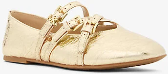 Indy Flex Crackled Metallic Leather Ballet Flat