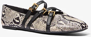 Indy Snake Embossed Leather Ballet Flat