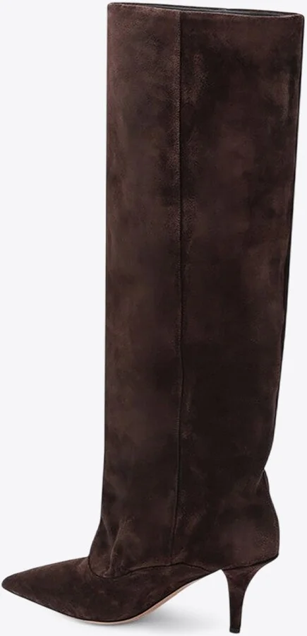 Ines 75 Reverse Knee-High Suede Boots - Image 2