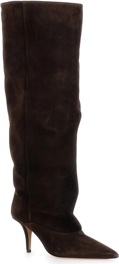 'Ines' Brown Boots With High Stiletto Heel In Suede Woman - Image 2