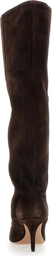 'Ines' Brown Boots With High Stiletto Heel In Suede Woman - Image 4
