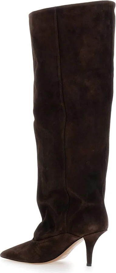 'ines' Brown Boots With High Stiletto Heel In Suede Woman - Image 3
