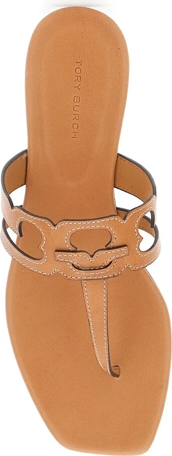 'ines' Brown Sandals With Thong Design In Leather Woman - Image 4