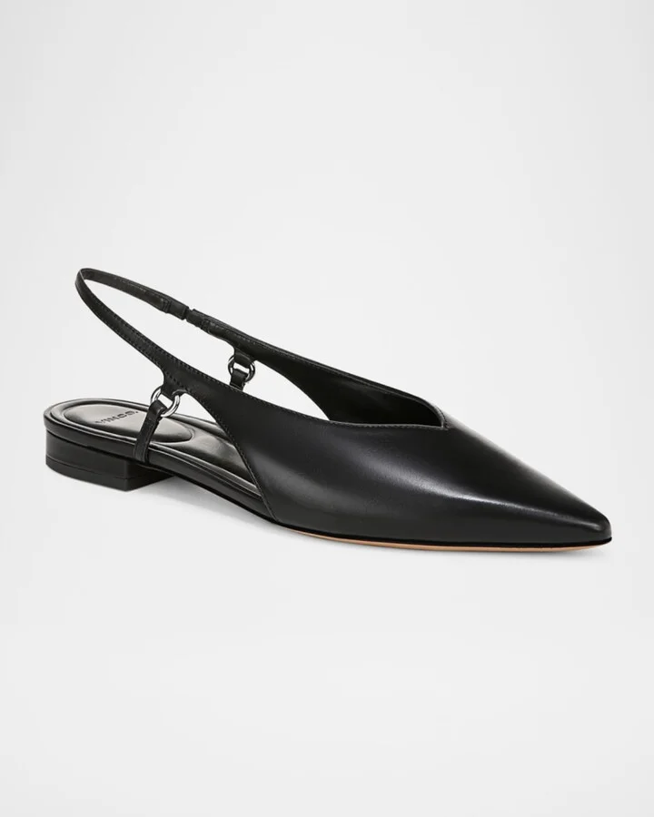 Ines Leather Slingback Ballerina Flats - Image 3