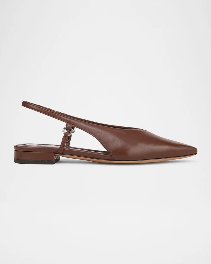 Ines Leather Slingback Ballerina Flats