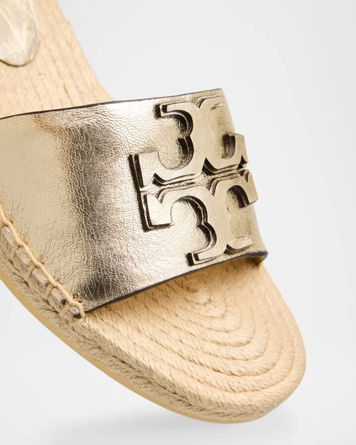 Ines Metallic Double T Wedge Espadrilles - Image 2