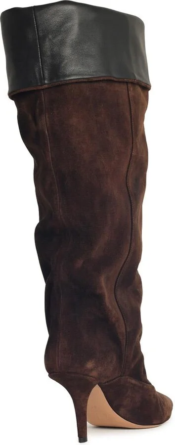 'ines Reverse 75' Chocolate Suede Boots - Image 3