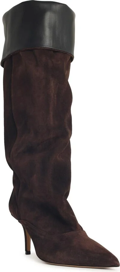 'ines Reverse 75' Chocolate Suede Boots - Image 2