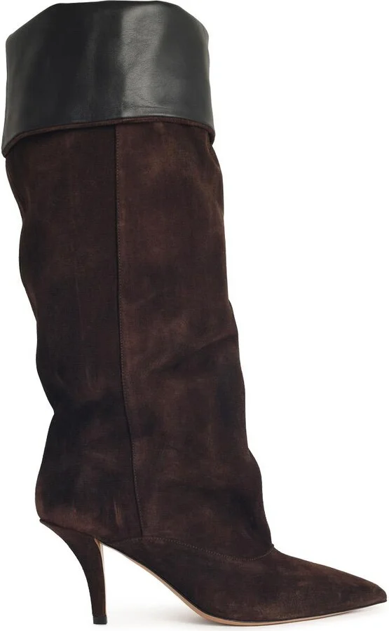 'ines Reverse 75' Chocolate Suede Boots