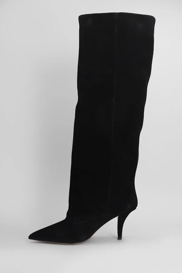 Ines Reverse 75 High Heels Boots In Black Suede - Image 3