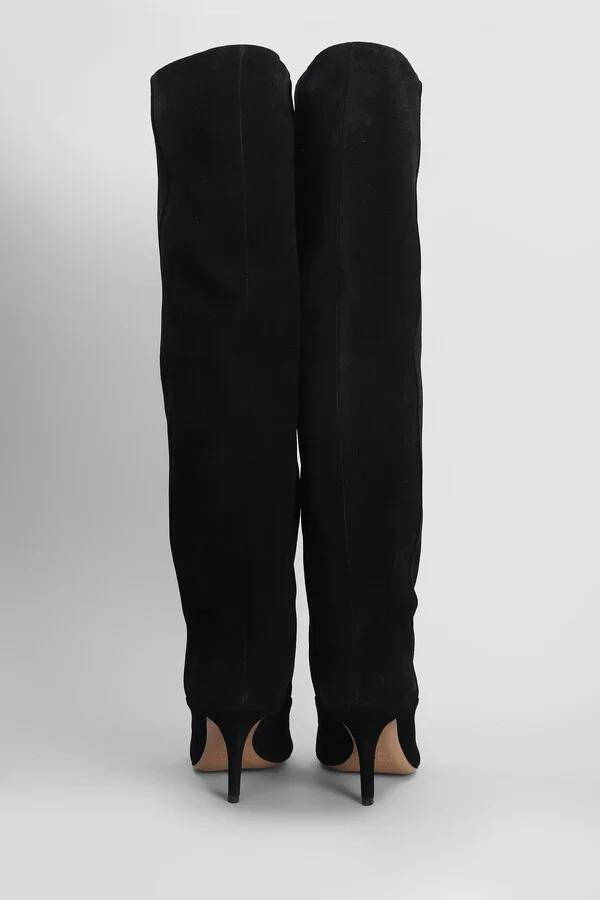 Ines Reverse 75 High Heels Boots In Black Suede - Image 4