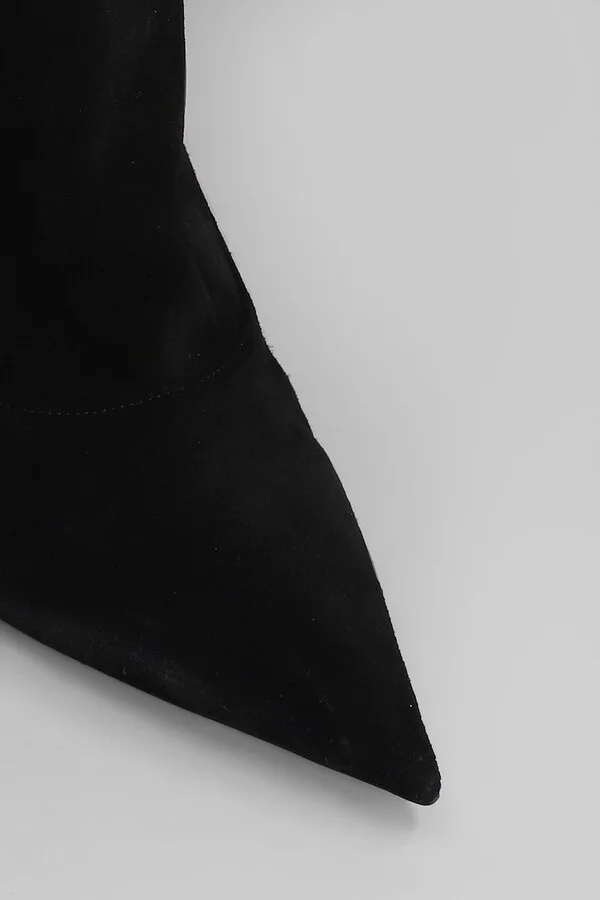 Ines Reverse 75 High Heels Boots In Black Suede - Image 5