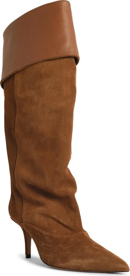 'ines Reverse 75' Suede Cognac Boots - Image 2