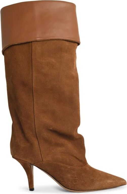 Ines Reverse 75' Suede Cognac Boots