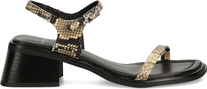 Ines snakeskin block-heel sandals