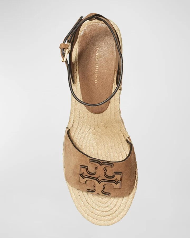 Ines Suede Double T Wedge Espadrilles - Image 4