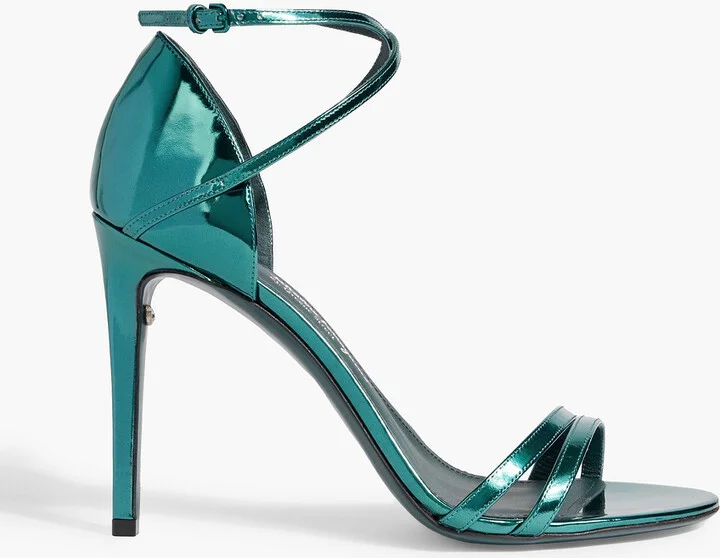 Ines X5 mirrored-leather sandals