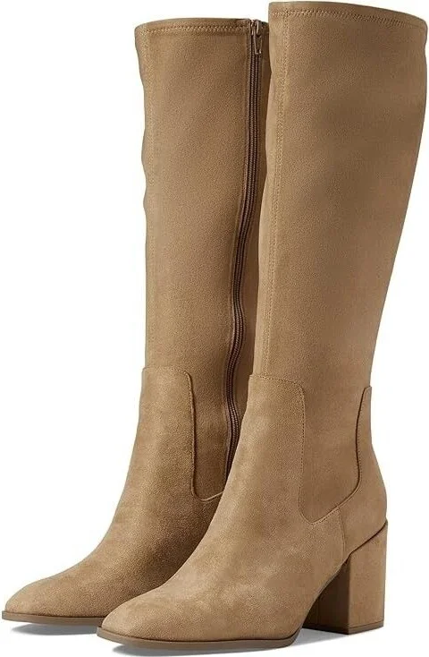 Inessa Riding Boot Women 10 Wheat Leather Side Zip Knee High Boots FZP26