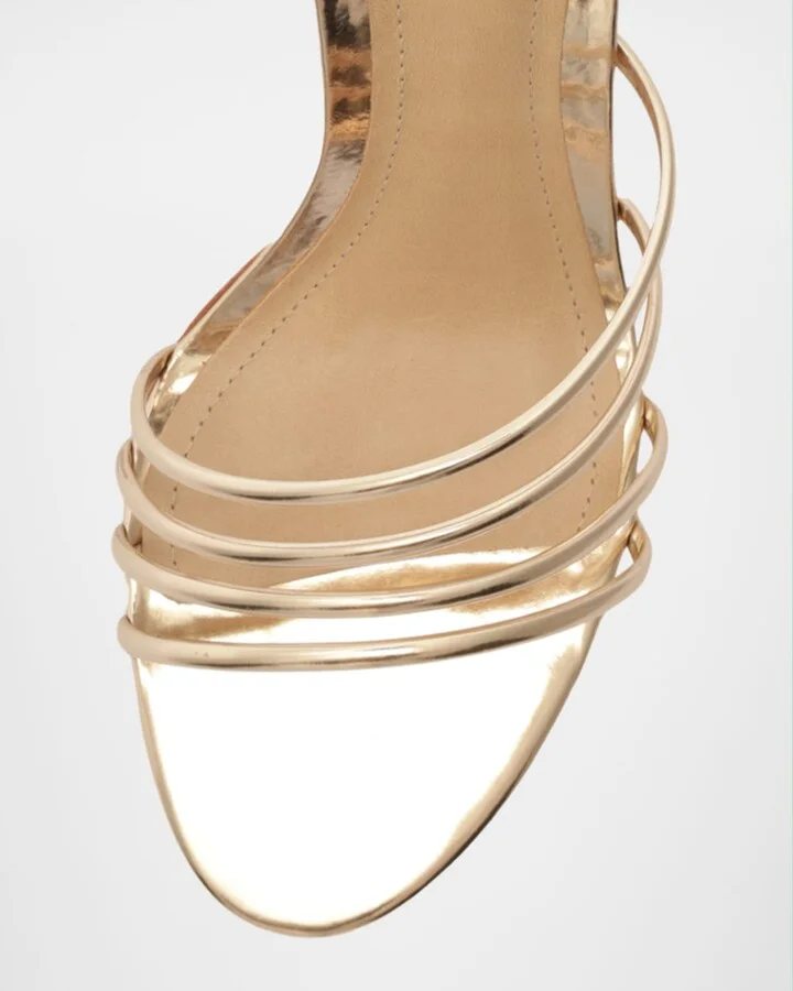 Inez Strappy Metallic Slide Sandals - Image 7