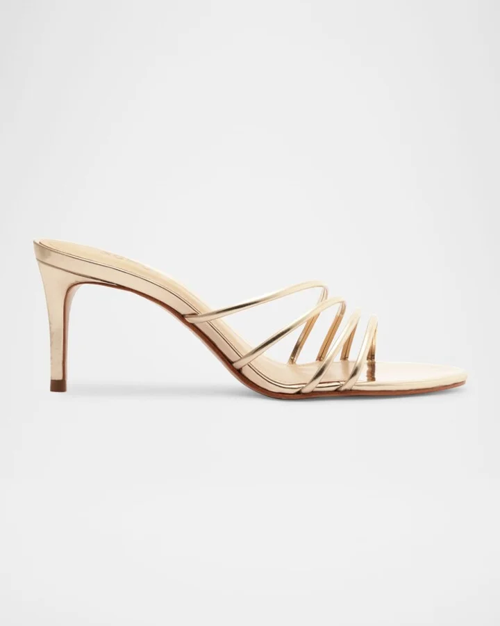 Inez Strappy Metallic Slide Sandals