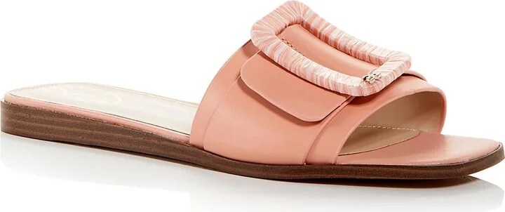 Inez Womens Buckle Square Toe Slide Sandals