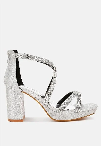 Infatuated Rhinestones Embellished Strappy Sandals Women