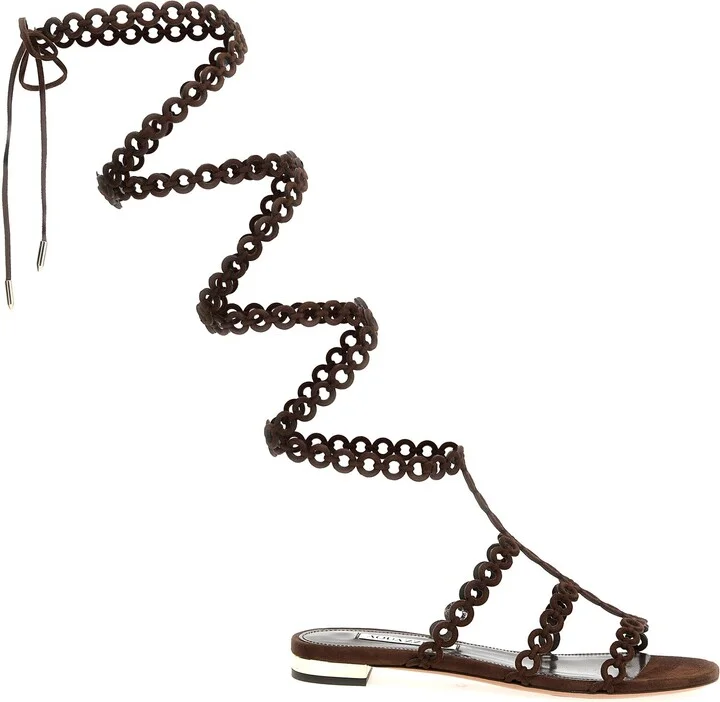 Infinity Chain Gladiator Sandals Brown