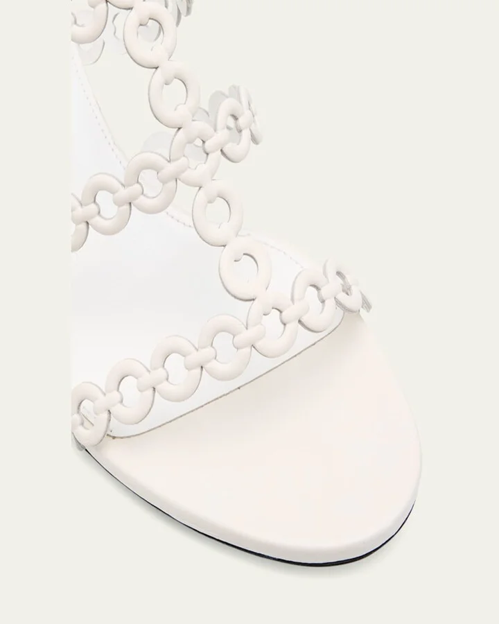 Infinity Leather Chain T-Strap Sandals - Image 2