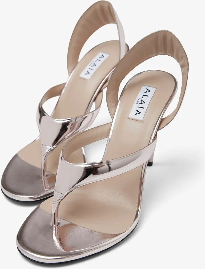 Infradito 90 blush leather sandals - Image 4