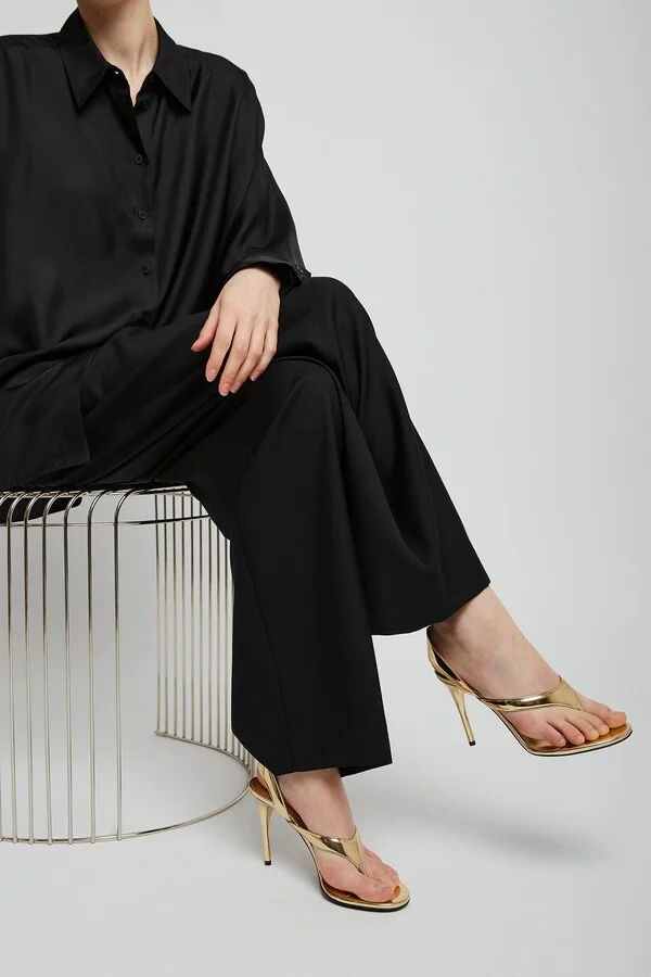 Infradito 90 gold leather sandals - Image 2