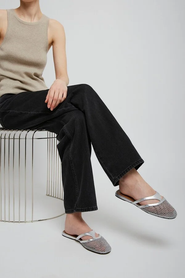 Infradito flat silver mules - Image 2