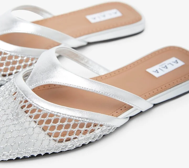 Infradito flat silver mules - Image 5