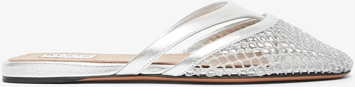 Infradito flat silver mules