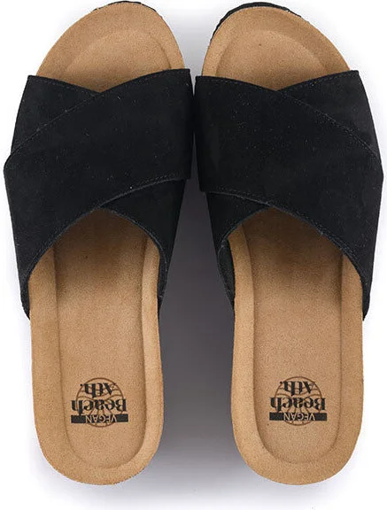 Inis - Vegan Wedge Crossover Platform Slider - Black - Image 4
