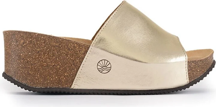 Inoro - Vegan Wedge Metallic Slider - Metallic Gold - Image 3