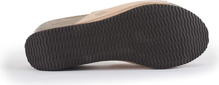 Inoro - Vegan Wedge Metallic Slider - Rose Gold - Image 5