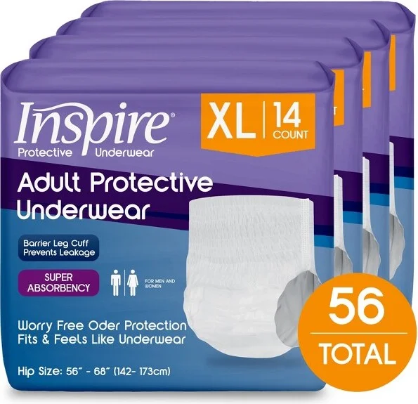 Inspire Adult Diapers Protective Underwear Incontinence Underwear for Women and Men | Disposable Underwear for Women and Men (Extra Large)