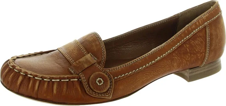 Instinctive Womens Block Heel Leather Loafers