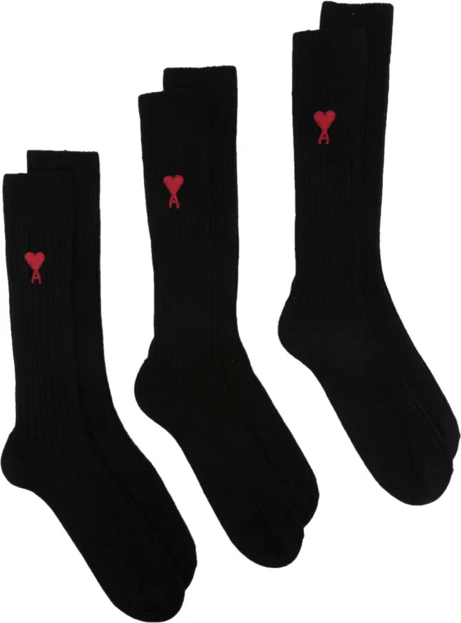 Intarsia-Knit Logo Socks (Pack Of Three)