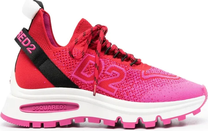 Intarsia-Knit Low-Top Sneakers
