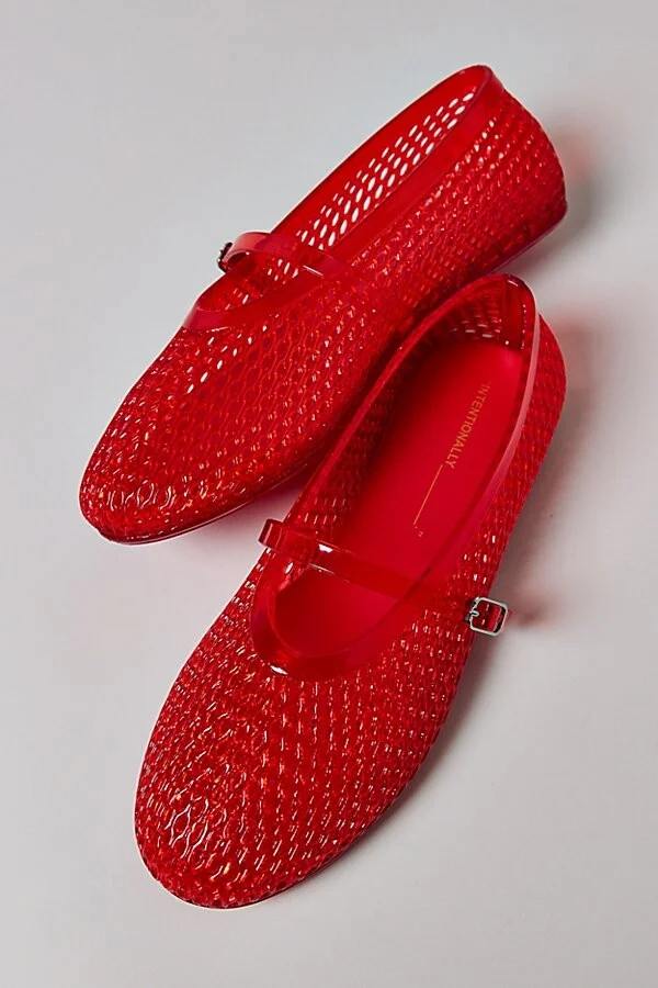 Intentionally Blank Classy Jelly Mary Jane Flat in Cherry - Image 2