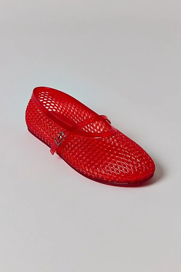 Intentionally Blank Classy Jelly Mary Jane Flat in Cherry - Image 4