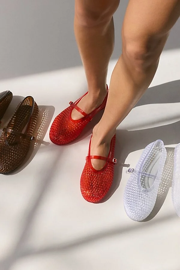 Intentionally Blank Classy Jelly Mary Jane Flat in Cherry