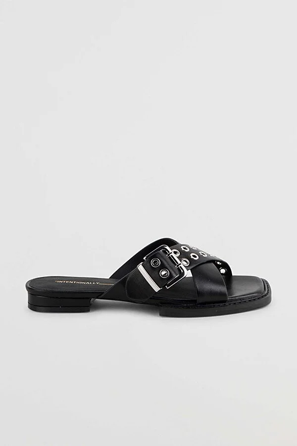 Intentionally Blank Clipz Leather Sandal in Black
